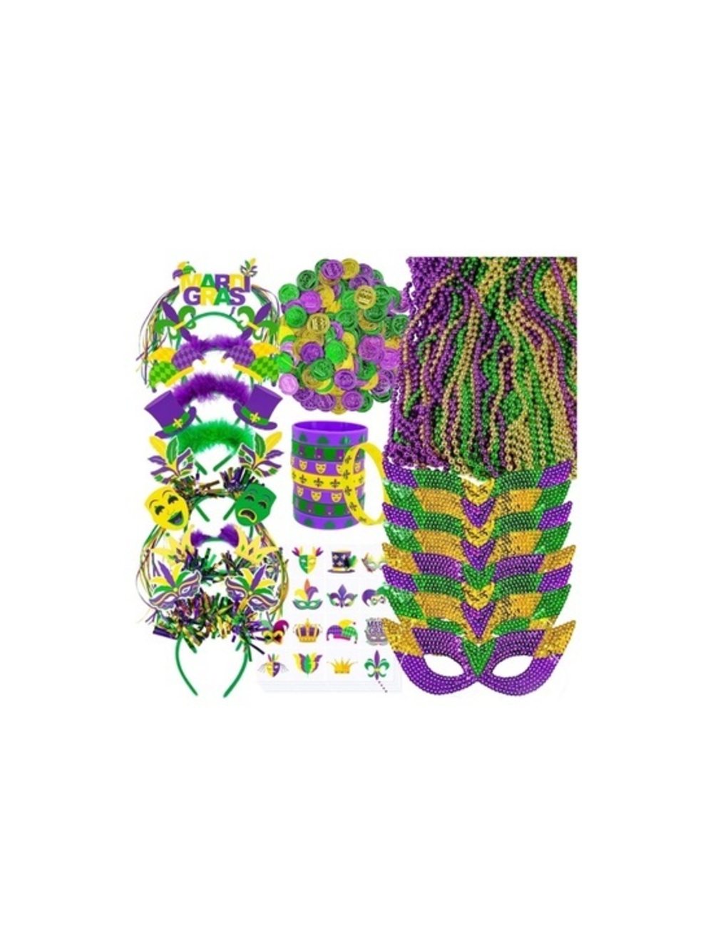 124 Pcs Mardi Gras Accessories Set Bulk Party carnival decor